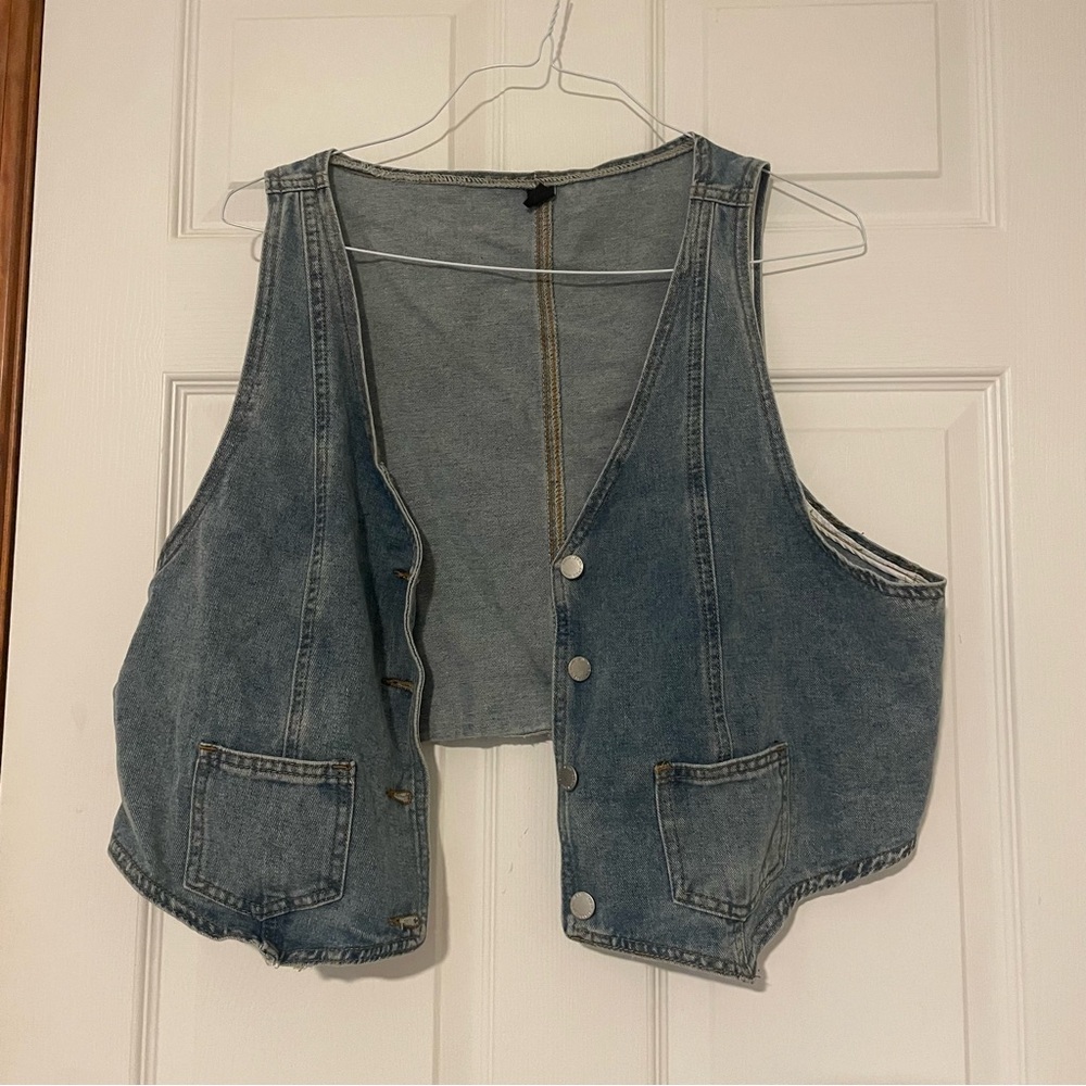 SHEIN Blue Denim Vest